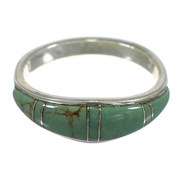 Southwestern Turquoise Authentic Sterling Silver Ring Size 6-1/4 QX84270